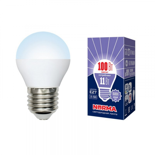 Лампы светодиодные Volpe LED-G45-11W/DW/E27/FR/NR картон, цена за 1 шт