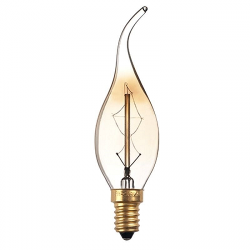 FL-Vintage C35 40W E14 220В 35*118мм FOTON_LIGHTING - ретролампа накаливания свеча на ветру, цена за 1 шт