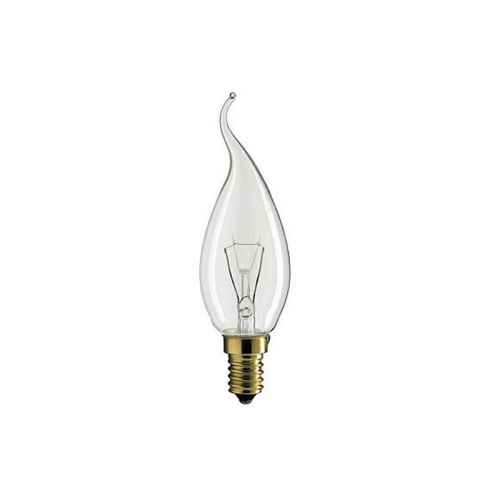 DECOR С35 FLAME CL 40W E14 (230V) FOTON_LIGHTING - лампа свеча на ветру прозрачная, цена за 1 шт