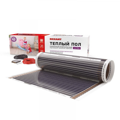 Пленочный теплый пол Ultra RXM 220 1м², 0,5х2м, 220Вт REXANT, цена за 1 шт