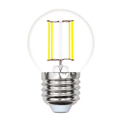 Лампы светодиодные Uniel LED-G45-5W/WW/E27/CL/MB GLM10TR картон, цена за 1 шт