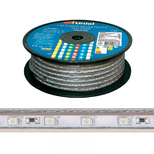 ULS-2835-60LED/m-10mm-IP67-220V-8W/m-50M-W Светодиодная гибкая герметичная лента, цена за 1 шт