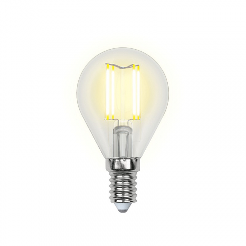 Лампа светодиодная Uniel LED-G45-6W/WW/E14/CL PLS02WH Форма шар, прозрачная колба, цена за 1 шт