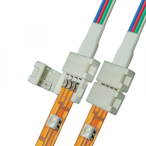Коннектор (провод) UCX-SD4/B20-RGB WHITE 020 для соединения светодиодных лент 5050 RGB с блоком питания, 4 контакта, IP20, цвет белый, 20 штук в пакете, цена за 1 шт