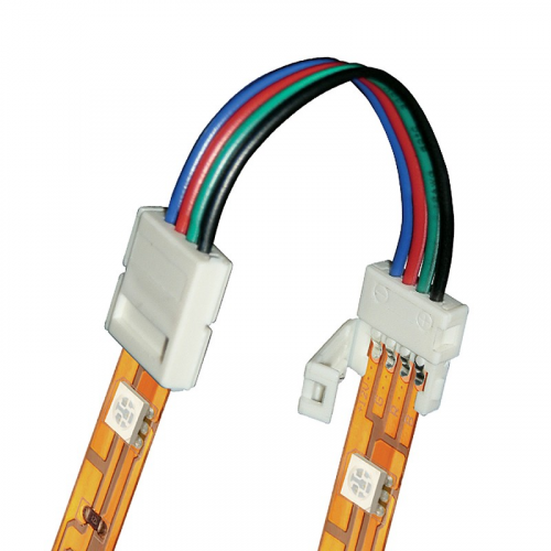 Коннектор (провод) UCX-SS4/B20-RGB WHITE 020 для соединения светодиодных лент 5050 RGB между собой, 4 контакта, IP20, цвет белый, 20 штук в пакете, цена за 1 шт
