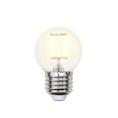 Лампа светодиодная Uniel LED-G45-6W/WW/E27/FR PLS02WH Форма шар, матовая колба, цена за 1 шт