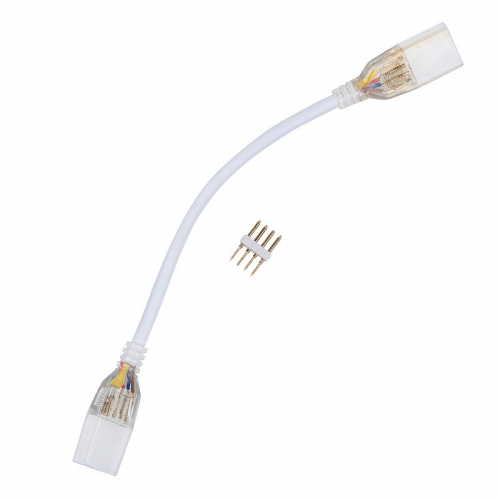 Соединитель (провод) UCX-SK4/B67-RGB CLEAR 005 POLYBAG для светодиодных лент 220В 5050, 4 контакта, цвет прозрачный, 5 штук в пакете, цена за 1 шт