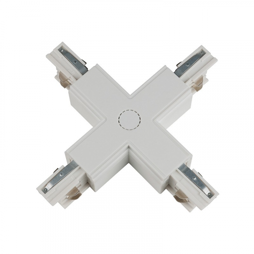 Соединитель для шинопроводов UBX-A41 WHITE 1 POLYBAG Х-образный. Цвет — белый, цена за 1 шт