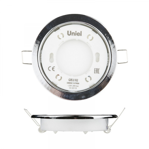 Светильники встраиваемые Uniel GX53/H2 CHROME 10 PROM, цена за 1 шт