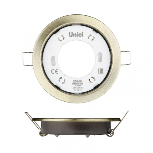 Светильники встраиваемые Uniel GX53/H2 ANTIQUE BRASS 10 PROM, цена за 1 шт