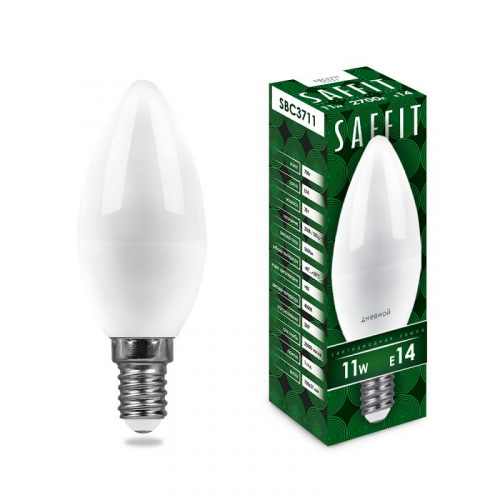 Лампа светодиодная, 11W 230V E14 2700K C37, SBC3711, цена за 1 шт