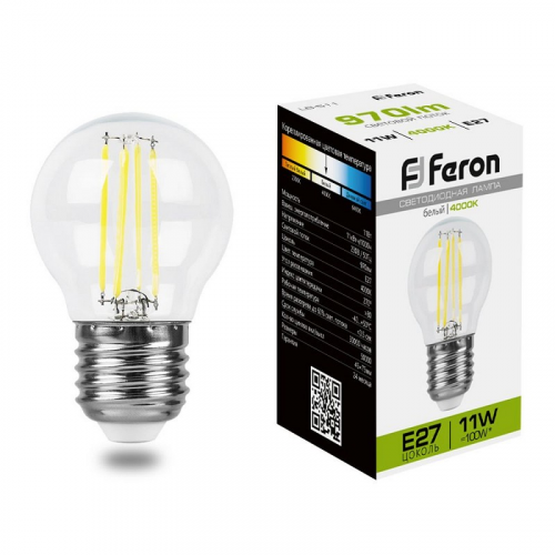 Лампа светодиодная, (11W) 230V E27 4000K прозрачная, LB-511, цена за 1 шт