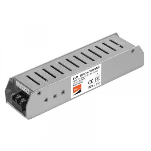 Аксессуары / BSPS 12V8,30A=100W IP20 3 г.гар. Jazzway (1002167A), цена за 1 шт