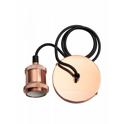 Патрон подвесной декоративный / RETRO патрон с проводом PLC 01 E27 230V/1M Rose gold Jazzway (5015975), цена за 1 шт