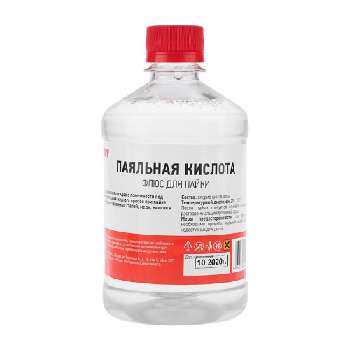 Флюс для пайки, ПАЯЛЬНАЯ КИСЛОТА, 500мл, флакон REXANT, цена за 1 шт