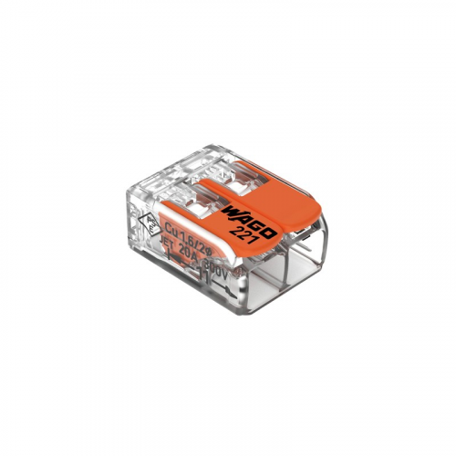 221-412 2 конт., многоразовая, 32A 450V - клеммная колодка WAGO (100), цена за 1 шт