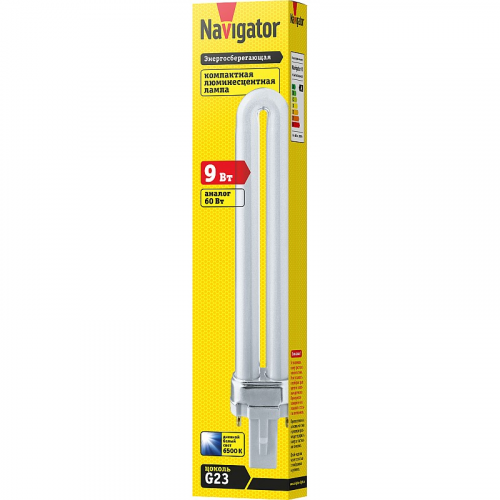 Люминесцентная лампа G23 Navigator 94 072 NCL-PS-09-860-G23, цена за 1 шт