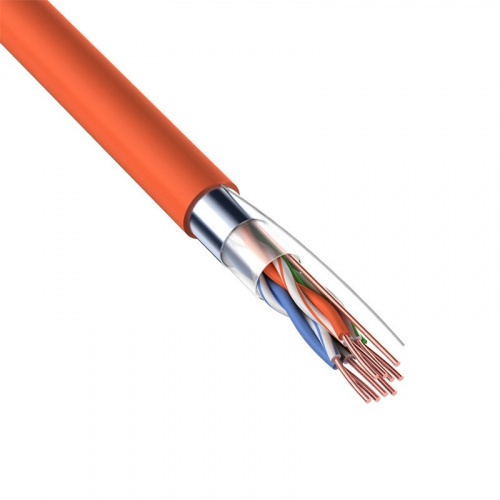 Кабель витая пара F/UTP, CAT 5e, ZH нг(А)-HF, 4PR, 24AWG, INDOOR, SOLID, оранжевый, 305м, REXANT, цена за 1 бухта