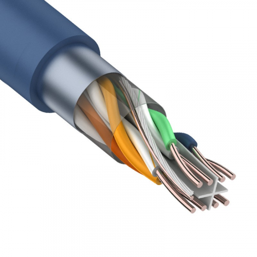 Кабель витая пара U/UTP, CAT 6, PVC, 23AWG, INDOOR, SOLID, синий, 305 м, REXANT, цена за 1 бухта