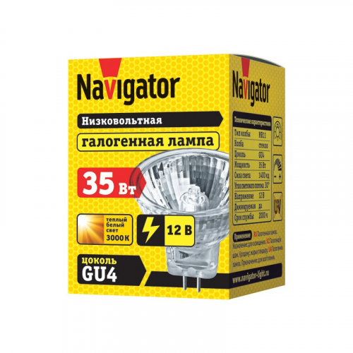 Галогенная лампа GU4 Navigator 94 201 MR11 35W 12V 2000h, цена за 1 шт