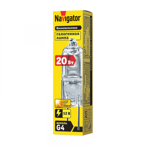 Галогенная лампа G4 Navigator 94 210 JC 20W clear G4 12V 2000h, цена за 1 шт