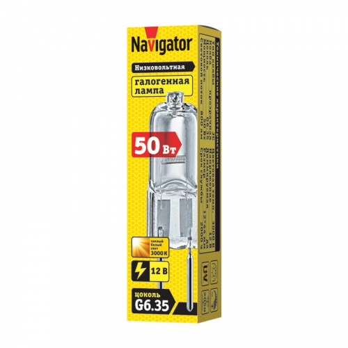 Галогенная лампа G6.35 Navigator 94 212 JC 50W clear G6.35 12V 2000h, цена за 1 шт
