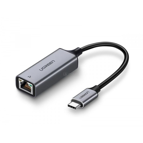 Сетевой адаптер UGREEN CM199, USB Type-C на RJ-45 (1Gb), Серый 50737_