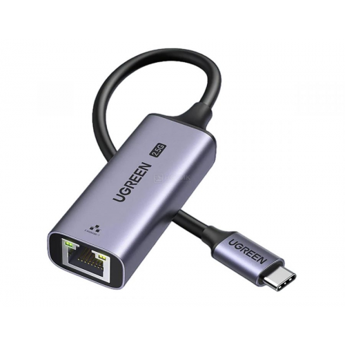 Сетевой адаптер UGREEN CM648, USB Type-C на RJ-45 (2.5Gb), Серый 25052