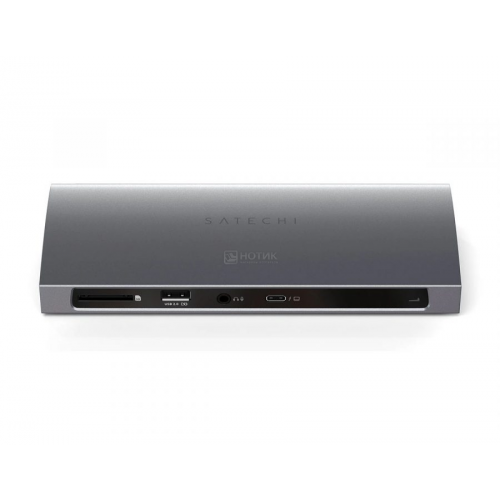 USB-хаб Satechi Thunderbolt 4 (1xUSB 2.0, 3xUSB 3.2, 4xThunderbolt 4, RJ-45, SD, Mini jack), до 96Вт Серый космос Док-станция ST-UCT4DM-EU