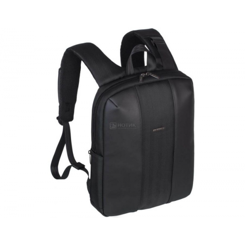 Рюкзак 14” RivaCase 8125 black, Полиуретан/Полиэстер, Черный
