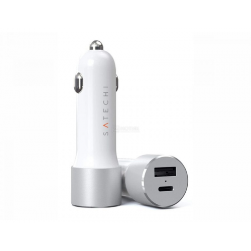 Автомобильное зарядное устройство Satechi 72W Type-C PD Car Charger, USB, USB Type-C (PD), Серебристый ST-TCPDCCS
