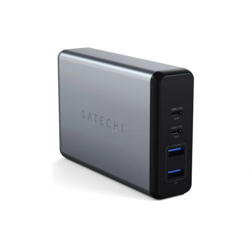 Сетевое зарядное устройство Satechi 108W Pro Type-C Travel Charger, 2xUSB, 2xUSB Type-C (PD), Серый ST-TC108WM