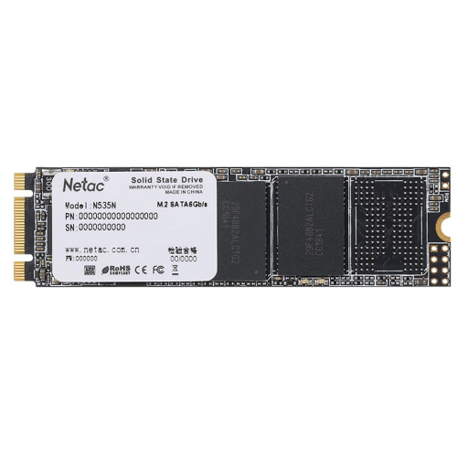 Внутренний SSD-накопитель Netac N535N 512GB M2 2280, SATA-III, 3D TLC, Черный NT01N535N-512G-N8X