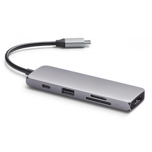 USB-хаб Satechi Type-C Multiport Pro (USB 3.0, USB Type-C, HDMI, SD, micro-SD), Серый Док-станция ST-UCMPAM