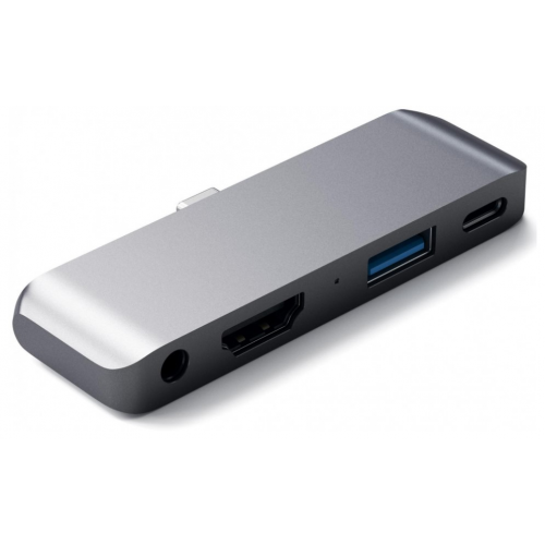 USB-хаб Satechi Aluminum Type-C Mobile Pro Hub Adapter для iPad Pro 2018 (USB 3.0, HDMI, USB Type-C, Mini jack), Серый Док-станция ST-TCMPHM