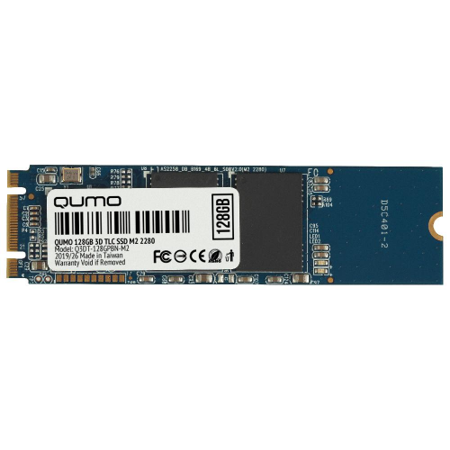 Внутренний SSD-накопитель Qumo Novation 128GB M2 2280, SATA-III, 3D TLC, Черный Q3DT-128GPBN-M2 OEM