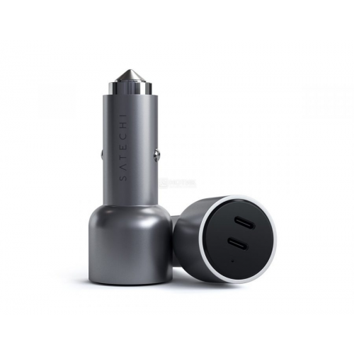 Автомобильное зарядное устройство Satechi 40W Dual USB-C Car Charger, 2xUSB Type-C (PD), Серый ST-U2C40CCM