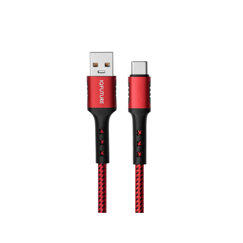 Кабель IQFuture USB Type-C - USB 2.0, 5A (до 50 Вт), IQ-UC5A, Черный/Красный
