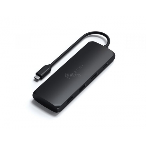 USB-хаб Satechi USB-C Hybrid Multiport Adapter (with SSD Enclosure M.2 SATA, 2xUSB 3.1, USB Type-C, HDMI), Черный Док-станция ST-UCHSEK