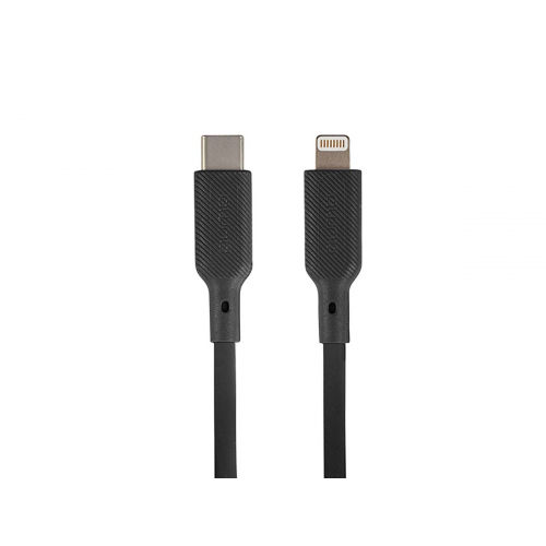 Кабель QUMO, MFI С94, USB Type-C - Lightning, 2.2A, 1м, Силикон, Черный 32994