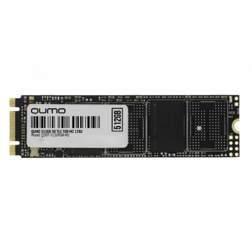 Внутренний SSD-накопитель Qumo Novation 512GB, M.2 2280, SATA-III, 3D TLC, Черный Q3DT-512GPGN-M2