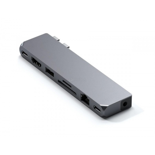 USB-хаб Satechi Pro Hub Max (HDMI, USB 3.0, USB Type-C, USB Type-C 4, RJ-45, SD, micro-SD, Mini jack), Серый космос Док-станция ST-UCPHMXM