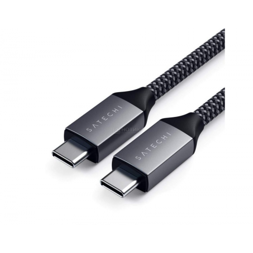 Кабель Satechi 100W USB-C to USB-C (2m), для зарядки и передачи данных, Серый, ST-TCC2MM
