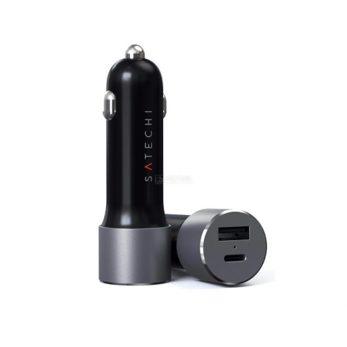 Автомобильное зарядное устройство Satechi 72W Type-C PD Car Charger, USB, USB Type-C (PD), Серый ST-TCPDCCM