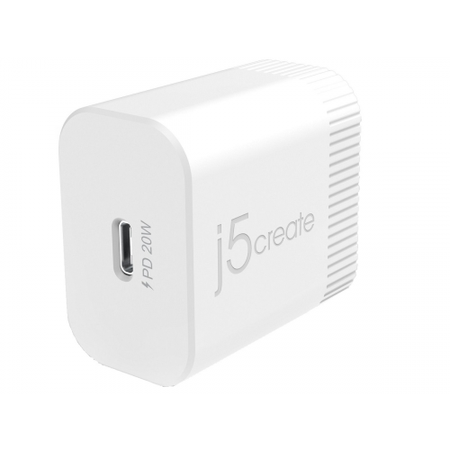 Сетевое зарядное устройство j5create USB-C Wall Charger 20W, USB Type-C, Белый JUP1420