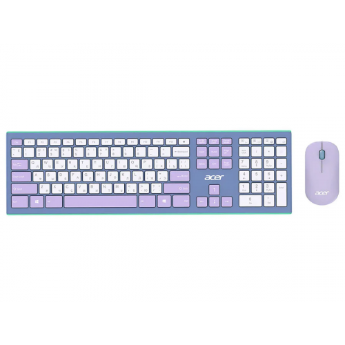 Клавиатура + мышь беспроводная Acer OCC200, Wireless/USB, Разноцветный (фиолетовый, белый, зеленый, синий) ZL.ACCEE.003