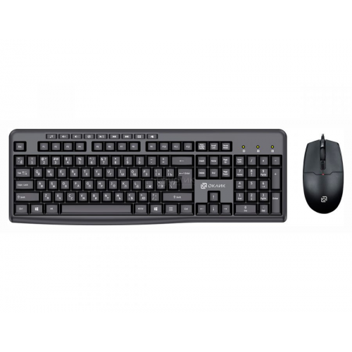 Комплект проводной клавиатура+мышь Oklick S650, USB, Черный 1875246