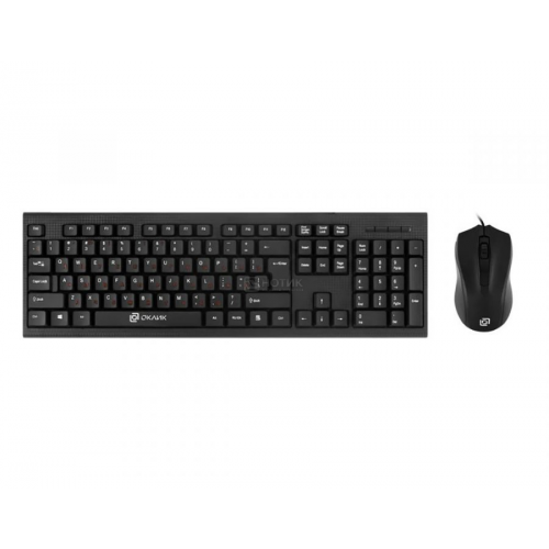 Комплект проводной клавиатура+мышь Oklick 620M, USB, Черный 475652