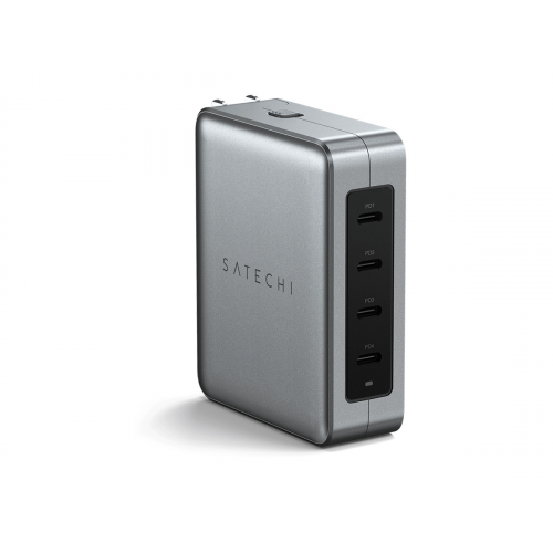 Сетевое зарядное устройство Satechi 145W USB-C 4-Port GaN Travel Chargerr, 4xUSB Type-C (PD), Серый ST-W145GTM