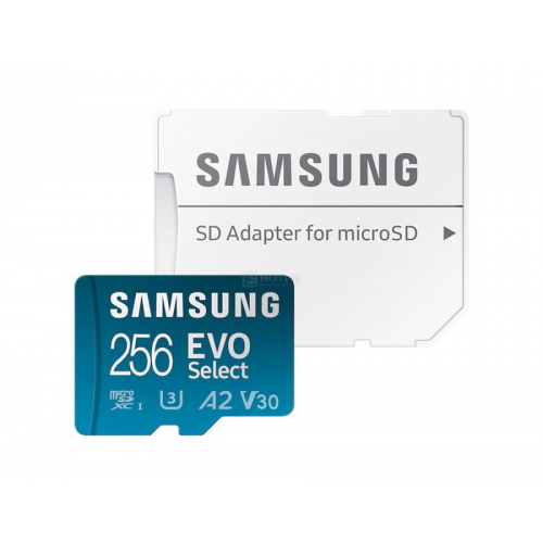 Карта памяти Samsung microSDXC 256GB EVO Select microSDXC Class 10 UHS-I, U3 + SD адаптер MB-ME256KA/AM